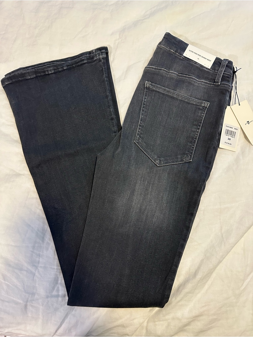 7 For All Mankind Women's Wide Leg Flare Jeans - Washed Black